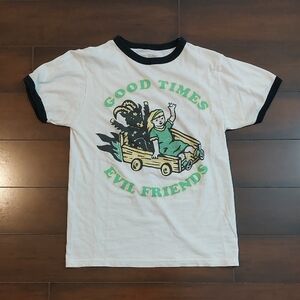 Last Chance Black Matter White Good Times Evil Friends Ringer T Shirt Size Small